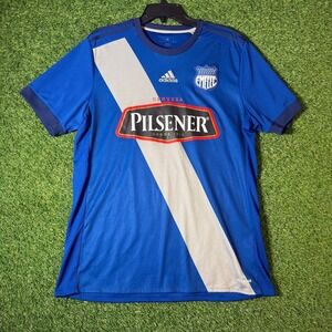 Adidas Emelec 2017 Jersey Blue‎ White Sash Pilsener Sponsor Size L Soccer